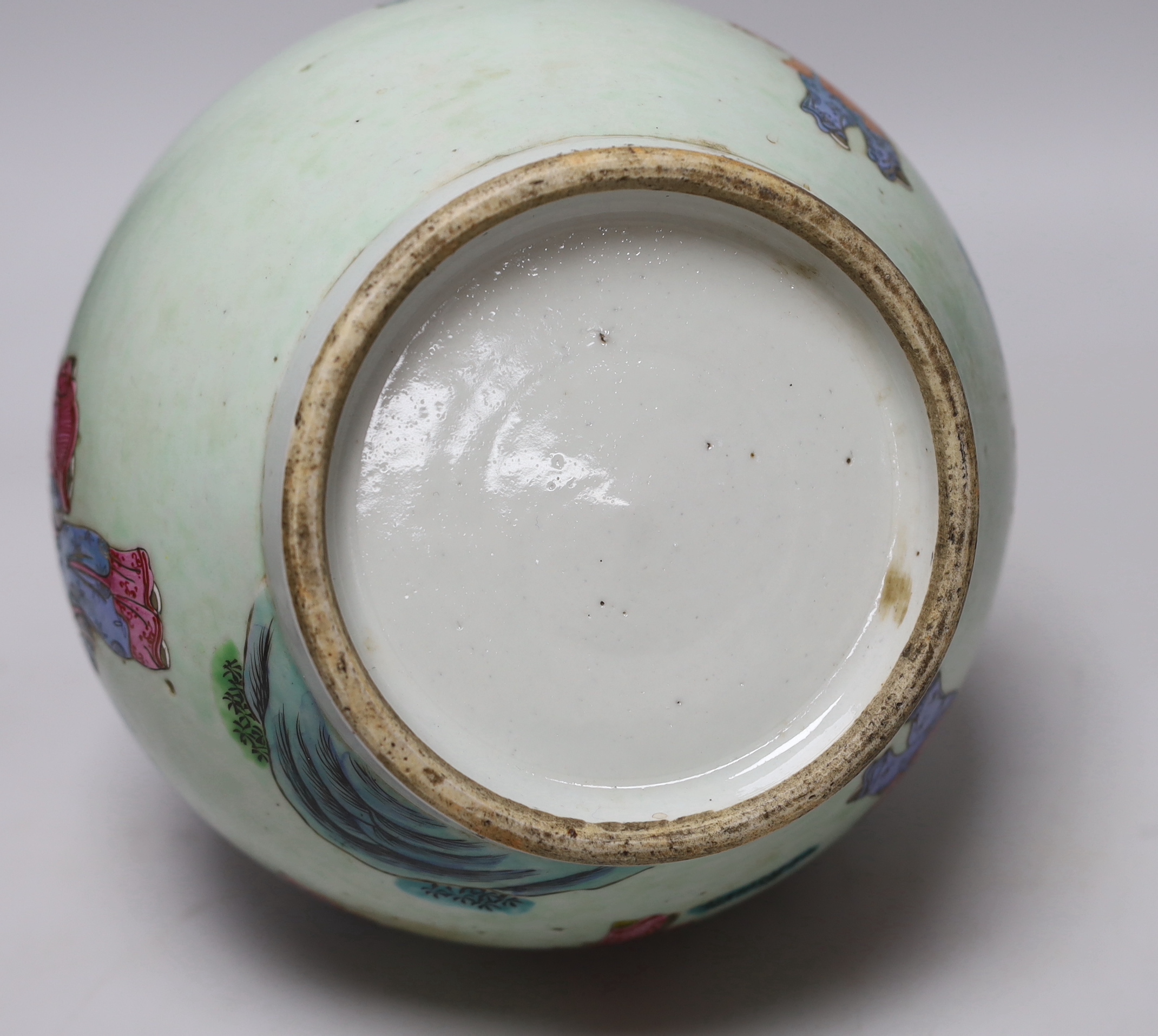 A Chinese famille rose bottle neck vase, 34cm